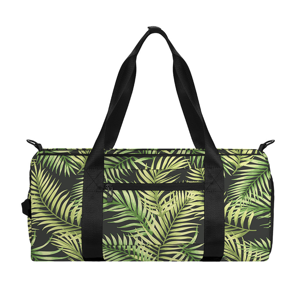 Green Tropical Palm Leaf Pattern Print Gym Bag