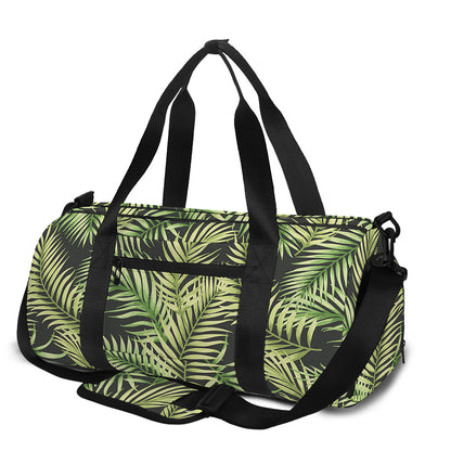 Green Tropical Palm Leaf Pattern Print Gym Bag