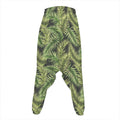 Green Tropical Palm Leaf Pattern Print Hammer Pants