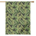 Green Tropical Palm Leaf Pattern Print House Flag