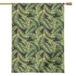 Green Tropical Palm Leaf Pattern Print House Flag