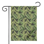 Green Tropical Palm Leaf Pattern Print House Flag