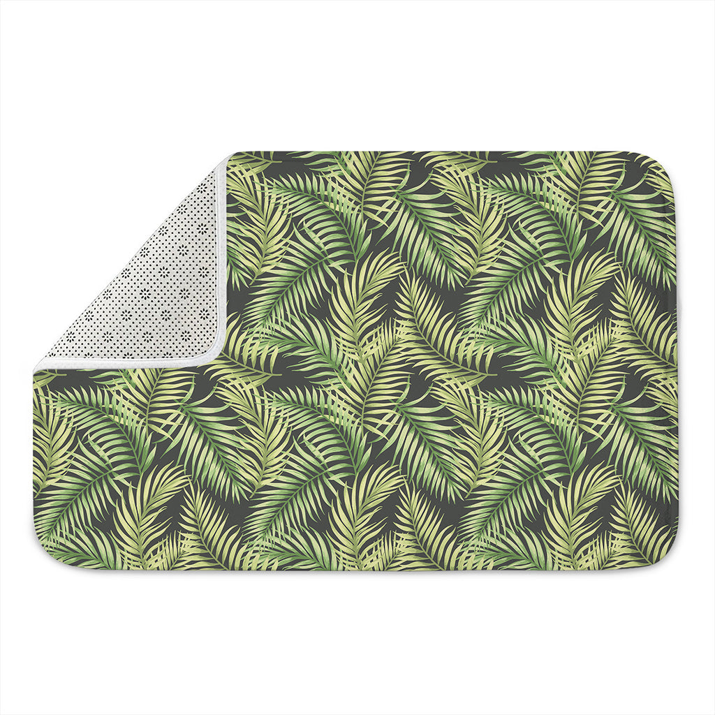 Green Tropical Palm Leaf Pattern Print Indoor Door Mat