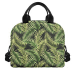 Green Tropical Palm Leaf Pattern Print Insulated Lunch Bag