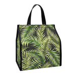 Green Tropical Palm Leaf Pattern Print Insulated Lunch Tote