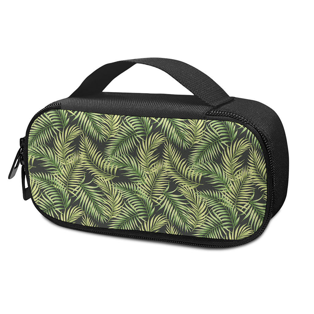 Green Tropical Palm Leaf Pattern Print Insulin Cooler Travel Case