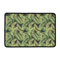 Green Tropical Palm Leaf Pattern Print Kitchen Mat