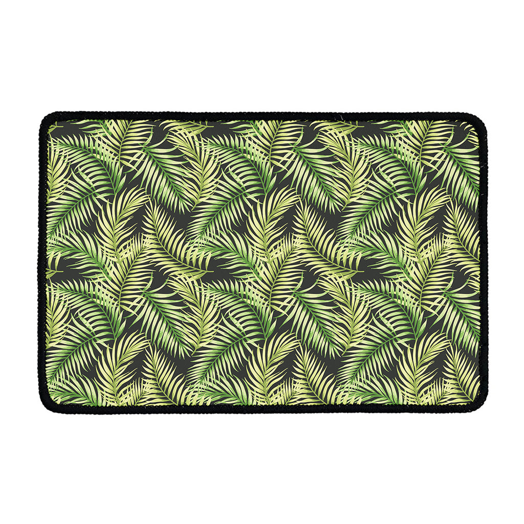 Green Tropical Palm Leaf Pattern Print Kitchen Mat
