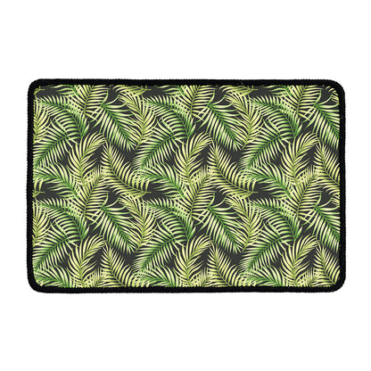 Green Tropical Palm Leaf Pattern Print Kitchen Mat