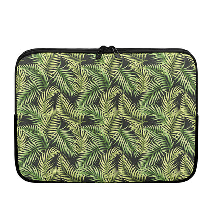 Green Tropical Palm Leaf Pattern Print Laptop Sleeve