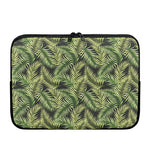 Green Tropical Palm Leaf Pattern Print Laptop Sleeve