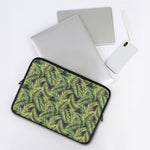 Green Tropical Palm Leaf Pattern Print Laptop Sleeve