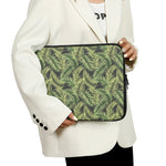 Green Tropical Palm Leaf Pattern Print Laptop Sleeve