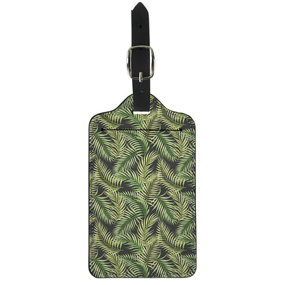 Green Tropical Palm Leaf Pattern Print Luggage Tag