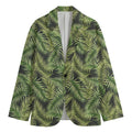 Green Tropical Palm Leaf Pattern Print Men's Blazer
