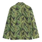 Green Tropical Palm Leaf Pattern Print Men's Blazer