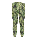 Green Tropical Palm Leaf Pattern Print Men's Leggings