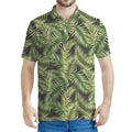 Green Tropical Palm Leaf Pattern Print Men's Polo Shirt