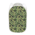Green Tropical Palm Leaf Pattern Print Mesh Laundry Hamper