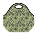 Green Tropical Palm Leaf Pattern Print Neoprene Lunch Bag