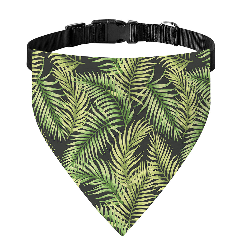 Green Tropical Palm Leaf Pattern Print Over The Collar Dog Bandana