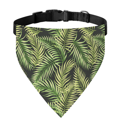 Green Tropical Palm Leaf Pattern Print Over The Collar Dog Bandana