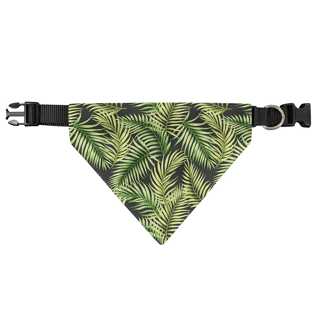 Green Tropical Palm Leaf Pattern Print Over The Collar Dog Bandana