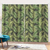 Green Tropical Palm Leaf Pattern Print Pencil Pleat Curtains