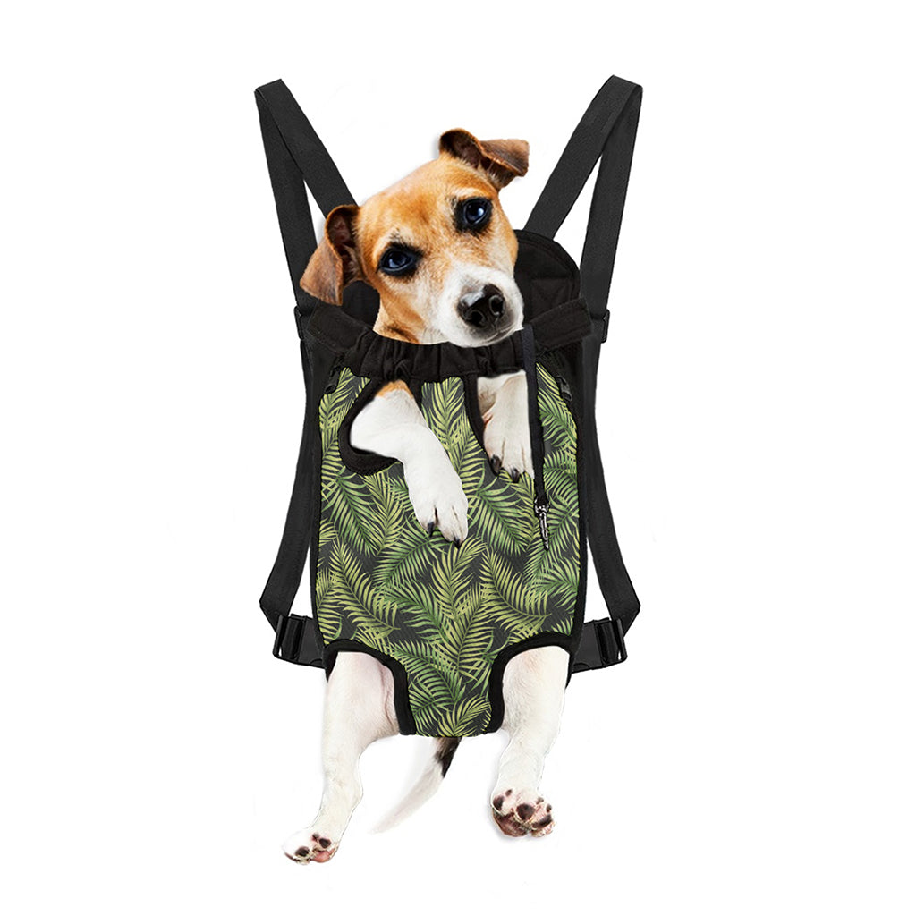 Green Tropical Palm Leaf Pattern Print Pet Carrier Backpack