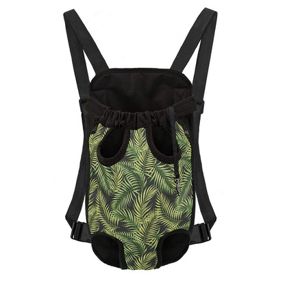 Green Tropical Palm Leaf Pattern Print Pet Carrier Backpack