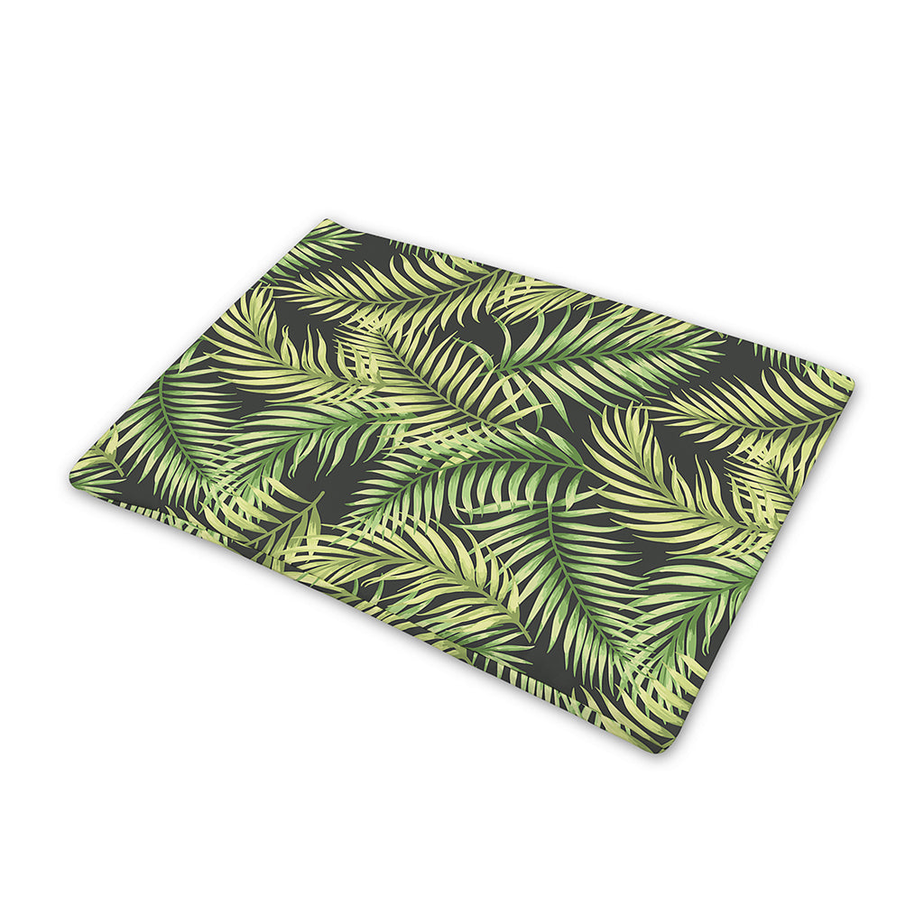 Green Tropical Palm Leaf Pattern Print Pet Cooling Mat Cover