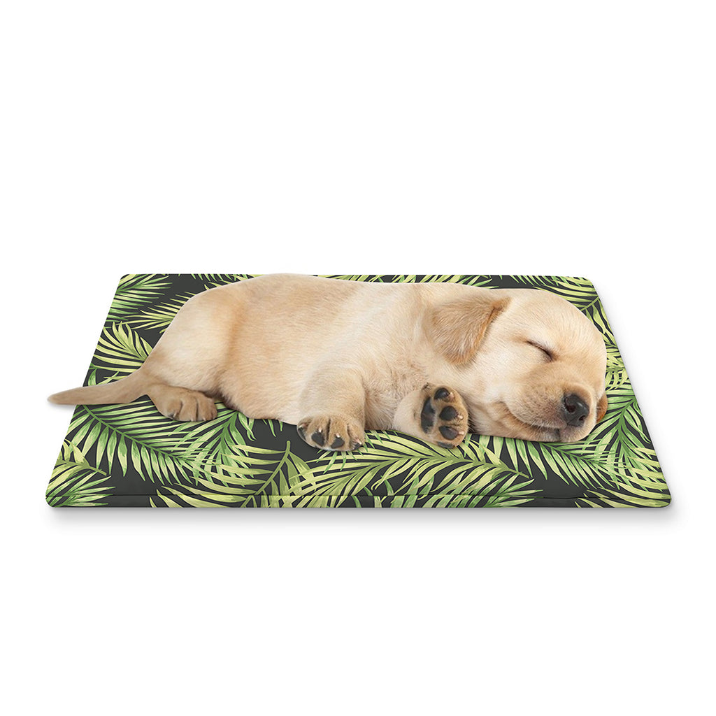 Green Tropical Palm Leaf Pattern Print Pet Cooling Mat Cover