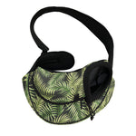 Green Tropical Palm Leaf Pattern Print Pet Sling Carrier