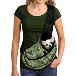 Green Tropical Palm Leaf Pattern Print Pet Sling Carrier