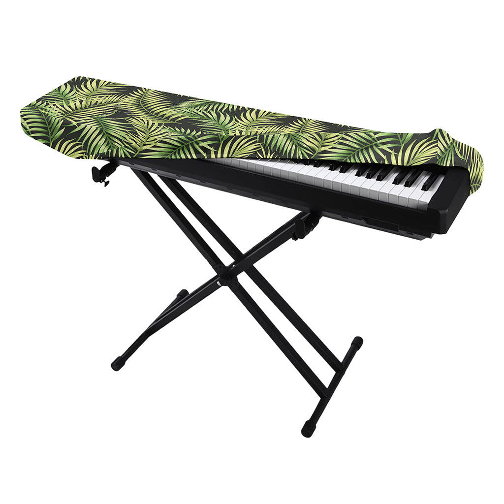 Green Tropical Palm Leaf Pattern Print Piano Keyboard Cover