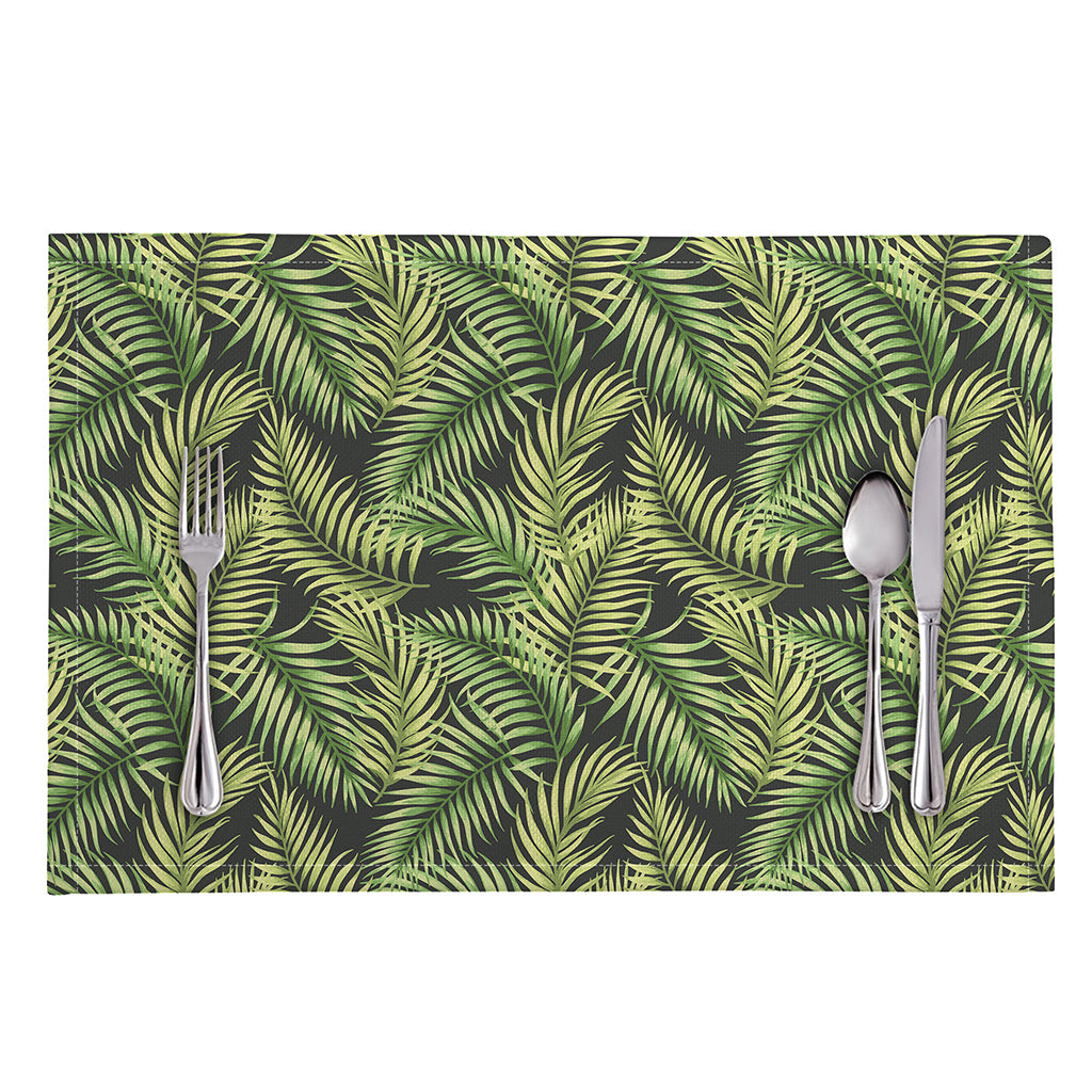 Green Tropical Palm Leaf Pattern Print Placemat
