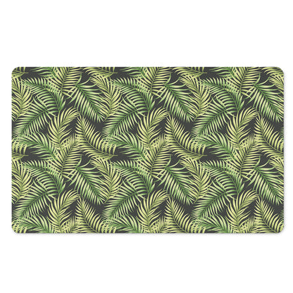Green Tropical Palm Leaf Pattern Print Polyester Doormat