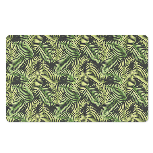 Green Tropical Palm Leaf Pattern Print Polyester Doormat