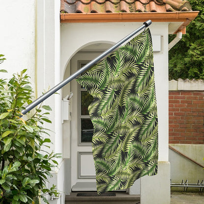 Green Tropical Palm Leaf Pattern Print Polyester Flag