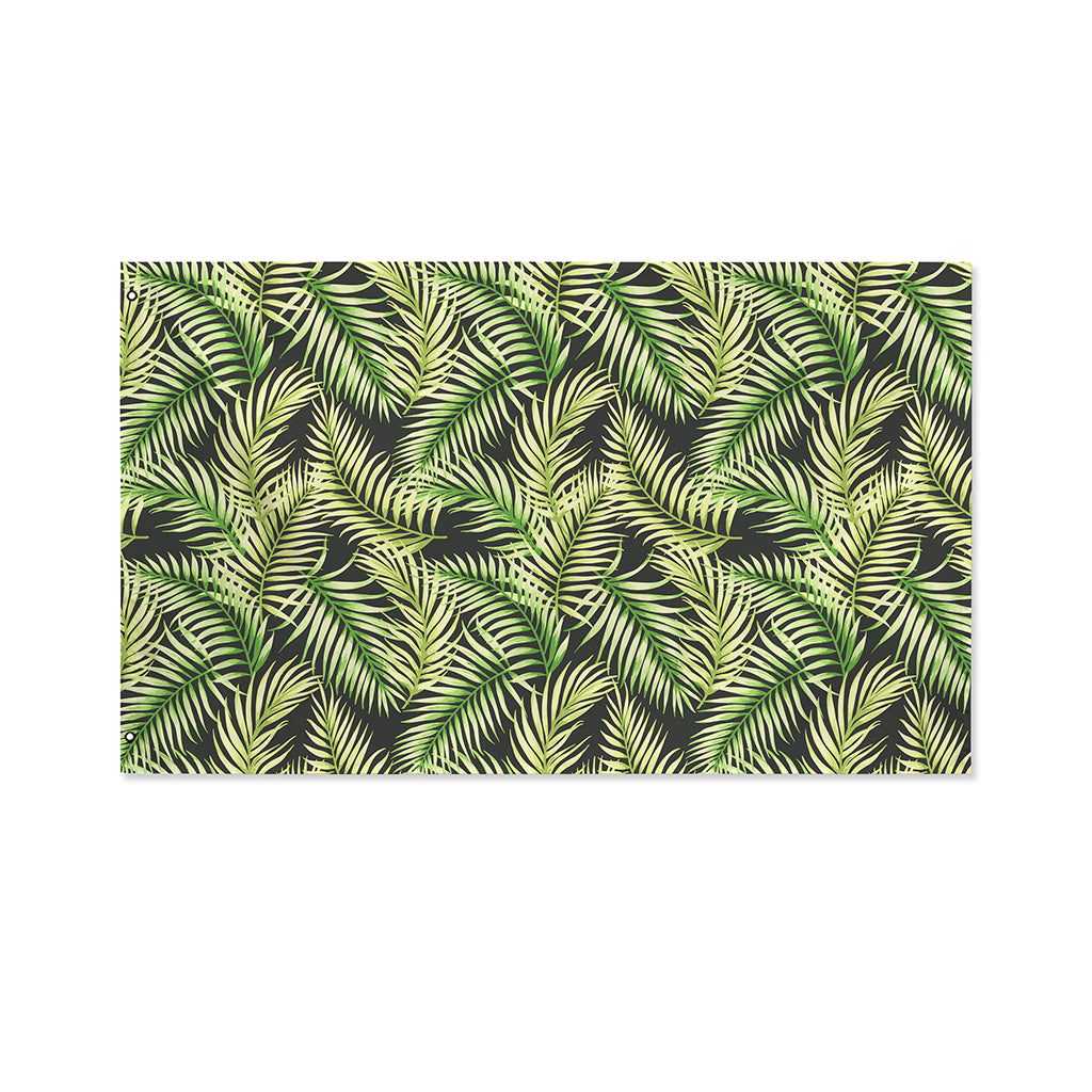 Green Tropical Palm Leaf Pattern Print Polyester Flag