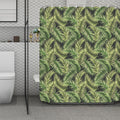 Green Tropical Palm Leaf Pattern Print Polyester Shower Curtain