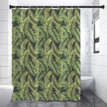 Green Tropical Palm Leaf Pattern Print Premium Shower Curtain