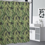 Green Tropical Palm Leaf Pattern Print Premium Shower Curtain