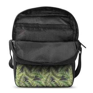 Green Tropical Palm Leaf Pattern Print Rectangular Crossbody Bag