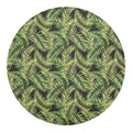Green Tropical Palm Leaf Pattern Print Round Blanket
