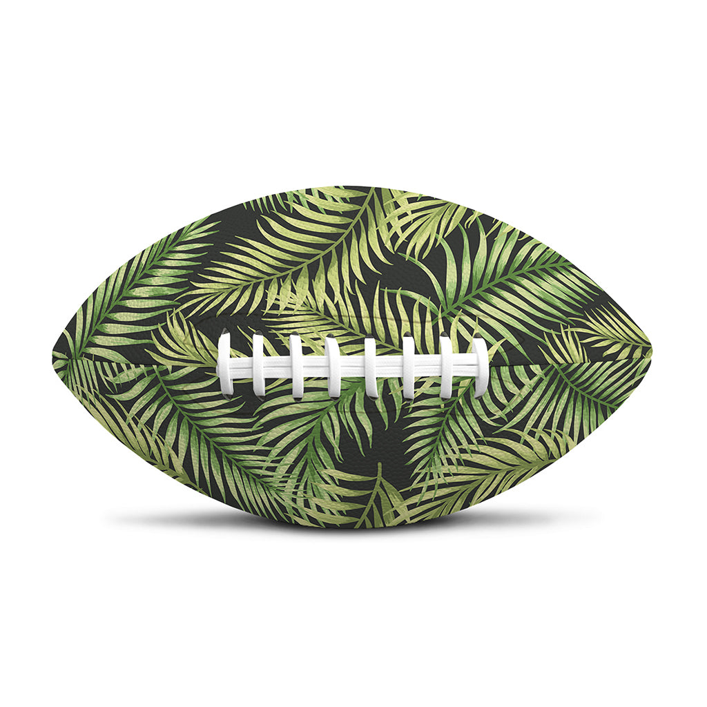Green Tropical Palm Leaf Pattern Print Rugby Ball
