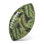 Green Tropical Palm Leaf Pattern Print Rugby Ball