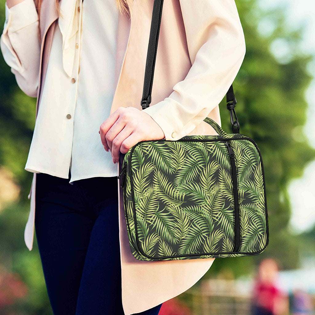 Green Tropical Palm Leaf Pattern Print Shoulder Strap Bible Bag