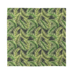 Green Tropical Palm Leaf Pattern Print Silk Bandana