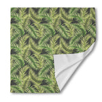 Green Tropical Palm Leaf Pattern Print Silk Bandana